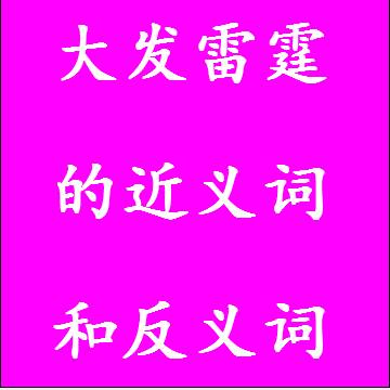 大发雷霆的近义词和反义词，意思相同和不一样的成语