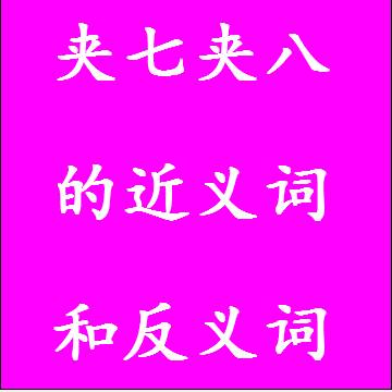 夹七夹八的近义词和反义词标准答案