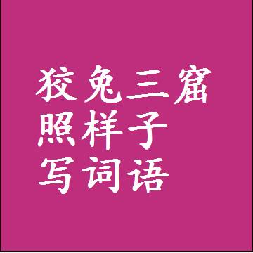 狡兔三窟照样子写词语，意思相同结构类似的四字词语