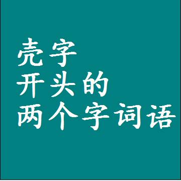 壳字开头的两个字词语，第一个字是壳的2二字组词大全