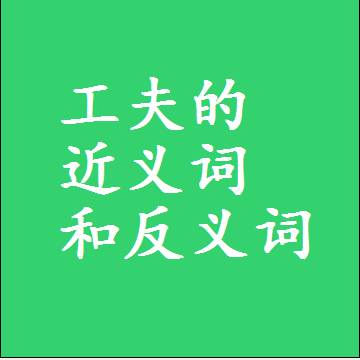 工夫的近义词和反义词最佳标准答案