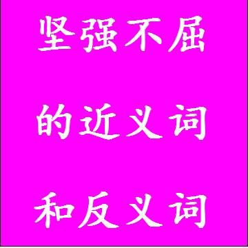 坚强不屈的反义词和近义词