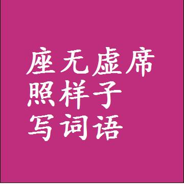 座无虚席照样子写词语
