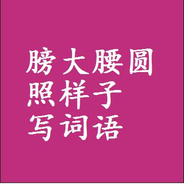 膀大腰圆照样子写词语，意思相同结构类似的四字词语
