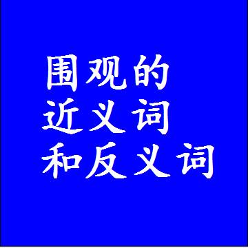 围观的近义词和反义词，标准答案两个字的词语