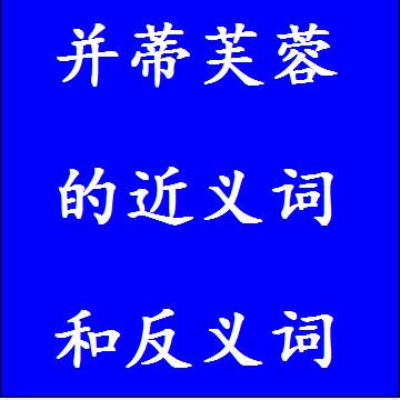 并蒂芙蓉的近义词和反义词成语