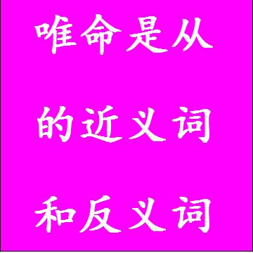 唯命是从的近义词和反义词标准答案