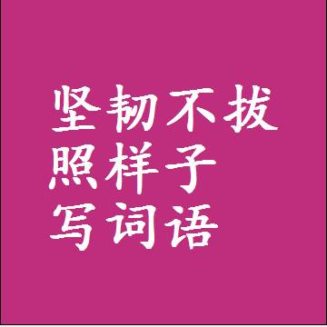 坚韧不拔照样子写词语和成语