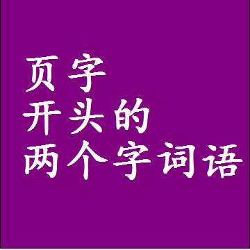 页字开头的两个字词语，第一个字是页的2二字组词大全