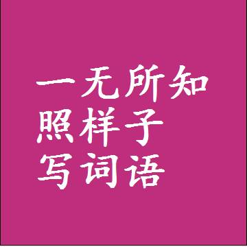 一无所知照样子写词语，意思相同结构类似的四字词语