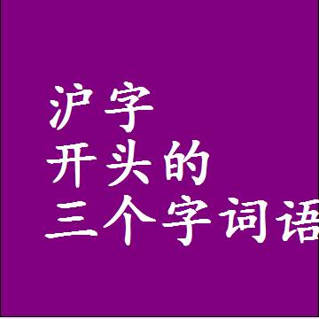 沪字打头的三字词语，第一个字是沪的三个字组词