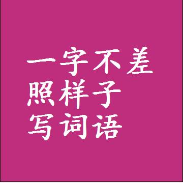 一字不差照样子写词语，结构一样的成语