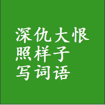 深仇大恨照样子写词语和成语