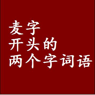 第一个字是麦字开头的两个字词语组词