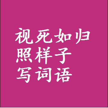 视死如归照样子写词语和成语