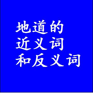 地道的近义词和反义词，标准答案两个字的词语