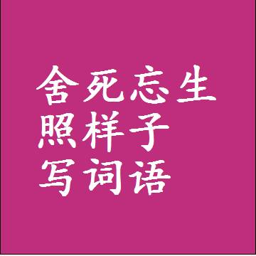 舍死忘生照样子写词语