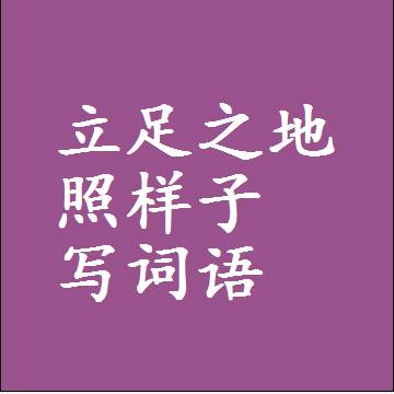 立足之地照样子写词语