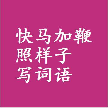 快马加鞭照样子写词语，结构一样的近义词同义词