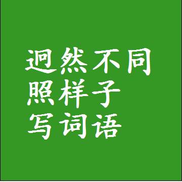 迥然不同照样子写词语，结构一样的成语