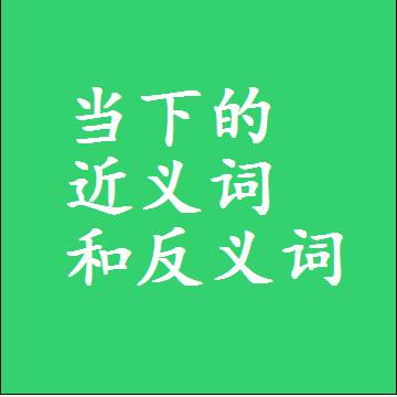 当下的近义词和反义词，标准答案两个字的词语