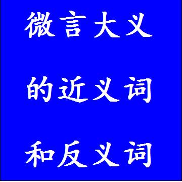 微言大义的近义词和反义词分别是什么，标准答案