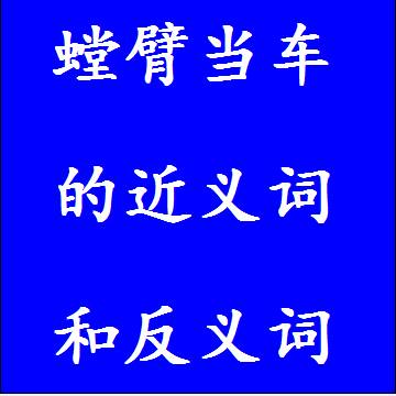 螳臂当车的近义词和反义词，意思相同和不一样的成语
