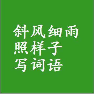 斜风细雨照样子写词语，结构一样的成语