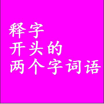 第一个字是释字开头的两个字词语组词