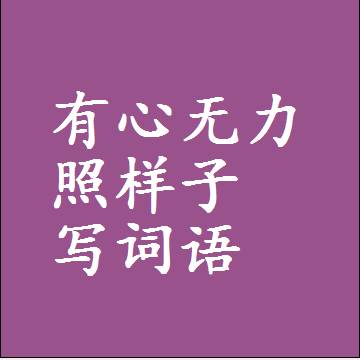 有心无力照样子写词语，结构一样的近义词同义词