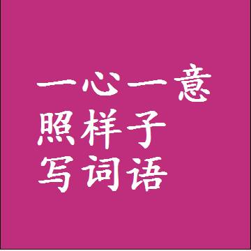 一心一意照样子写词语，结构一样的成语