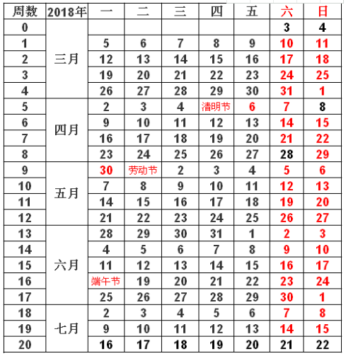 陕西科技大学2018校历