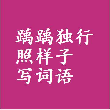 踽踽独行照样子写词语和成语