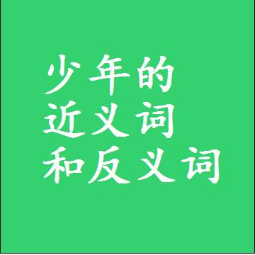 少年的近义词和反义词标准答案