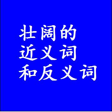 壮阔的近义词和反义词最佳标准答案