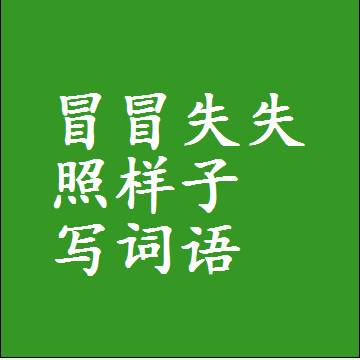 冒冒失失照样子写词语，结构一样的成语
