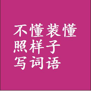不懂装懂照样子写词语，意思相同结构类似的四字词语