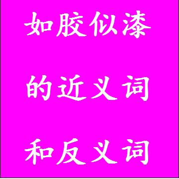 如胶似漆的近义词和反义词标准答案