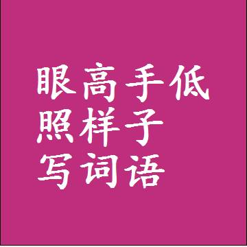 眼高手低照样子写词语，结构一样的成语