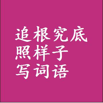 追根究底照样子写词语，结构一样的成语