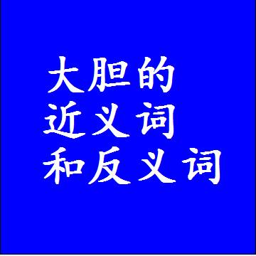 大胆的近义词和反义词，意思相同和不同的两个字词语