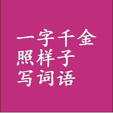 一字千金照样子写词语和成语