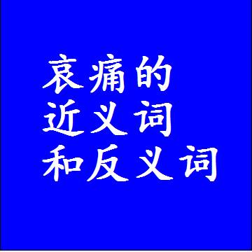 哀痛的近义词和反义词，标准答案两个字的词语