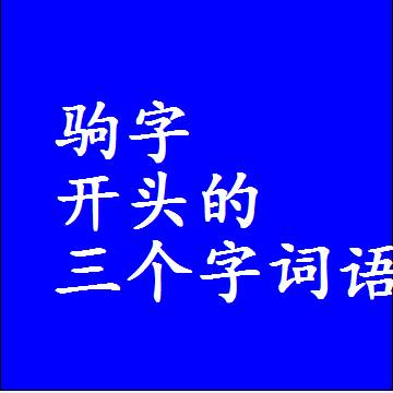 驹字开头的三个字词语和3字组词
