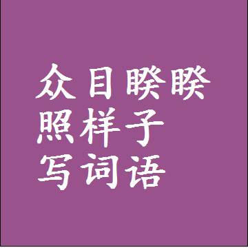 众目睽睽照样子写词语，结构一样的成语