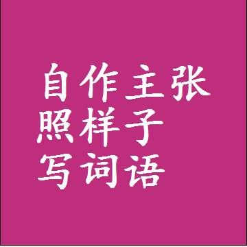 自作主张照样子写词语，结构一样的成语