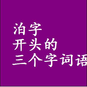 以泊字开头的三字组词大全，第一个字是泊的三个字词语
