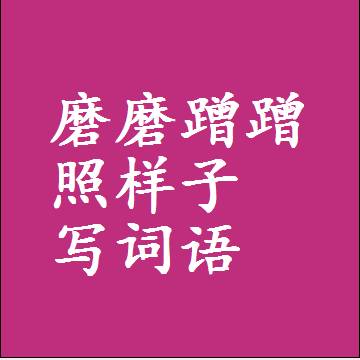 磨磨蹭蹭照样子写词语和成语