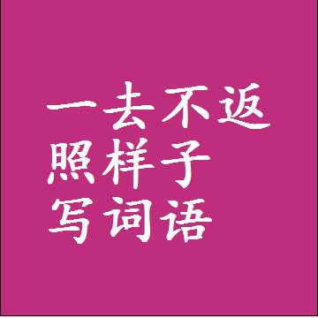 一去不返照样子写词语，意思相近差不多的近义词