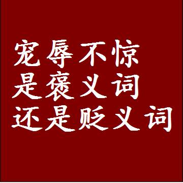 宠辱不惊是褒义词还是贬义词还是中性词，造句子写一句话
